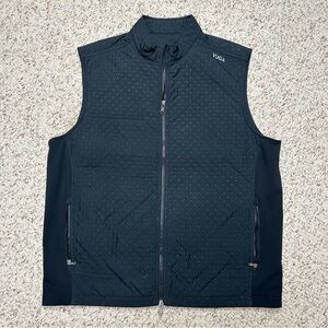 Vuga Golf Apparel Black Quilted Vest Men’s XL Pockets Full Zip Casual